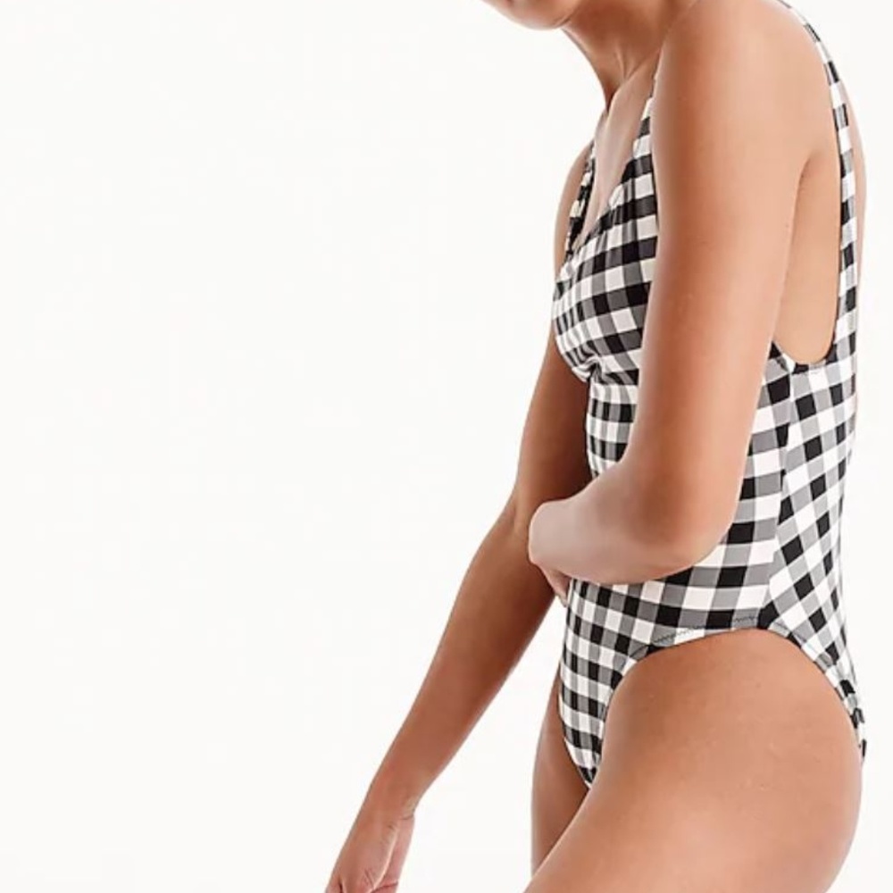 NWT J.Crew One-Piece Swimsuit in Matte Gingham 0